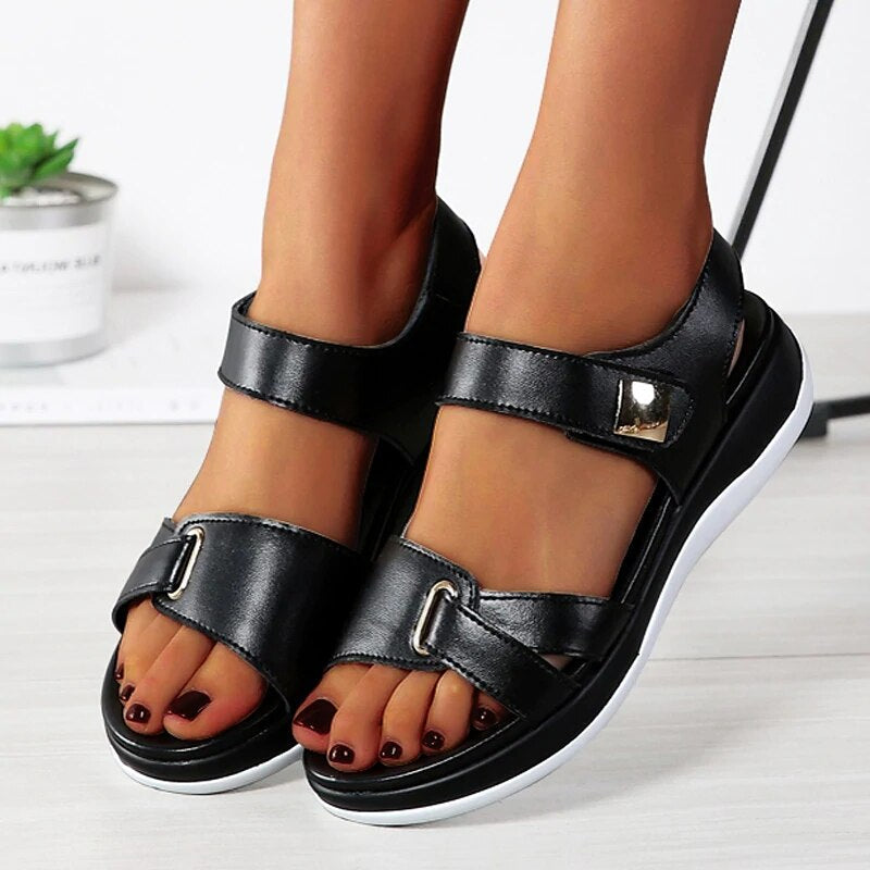 Damen Flache Sandalen Komfortabel Sommerlich