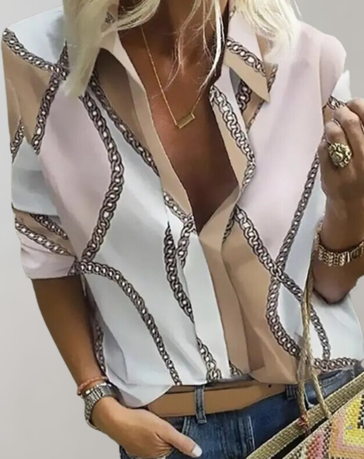 Damen Freizeitbluse Langarm Eveloria