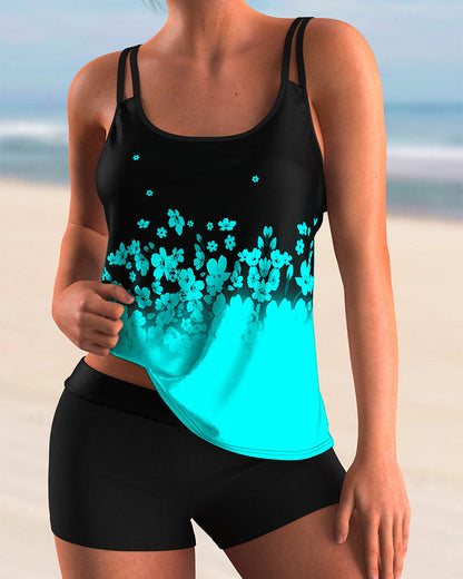 Eveloria Damen Tankini Set Blumenmuster