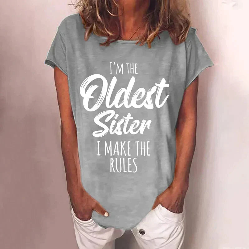Eveloria Damen T-Shirt Rundhals Buchstabendruck