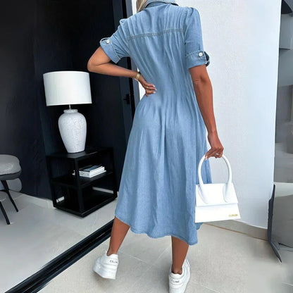 Damen Jeanskleid Trendig Blau