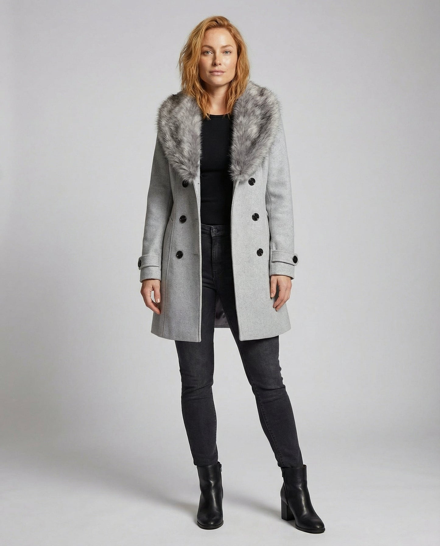 Damen Pelzmantel Elegantes Design