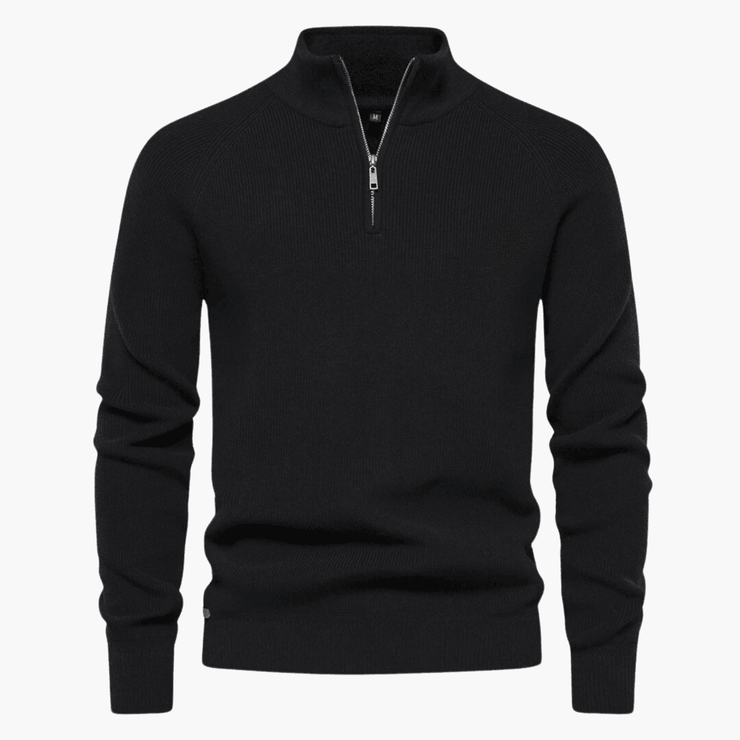 Herren Pullover Weich Strick Zipper