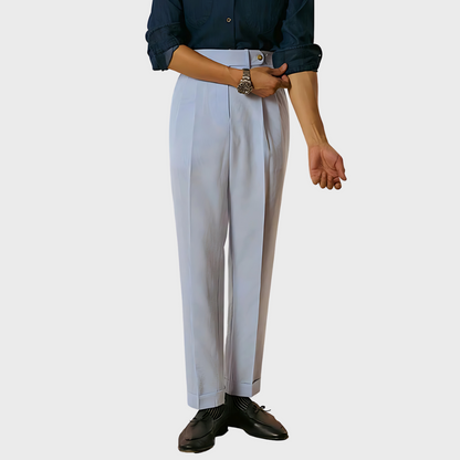 Yann Damen Nadelstreifenhose Taillenhigh mit Gürtel