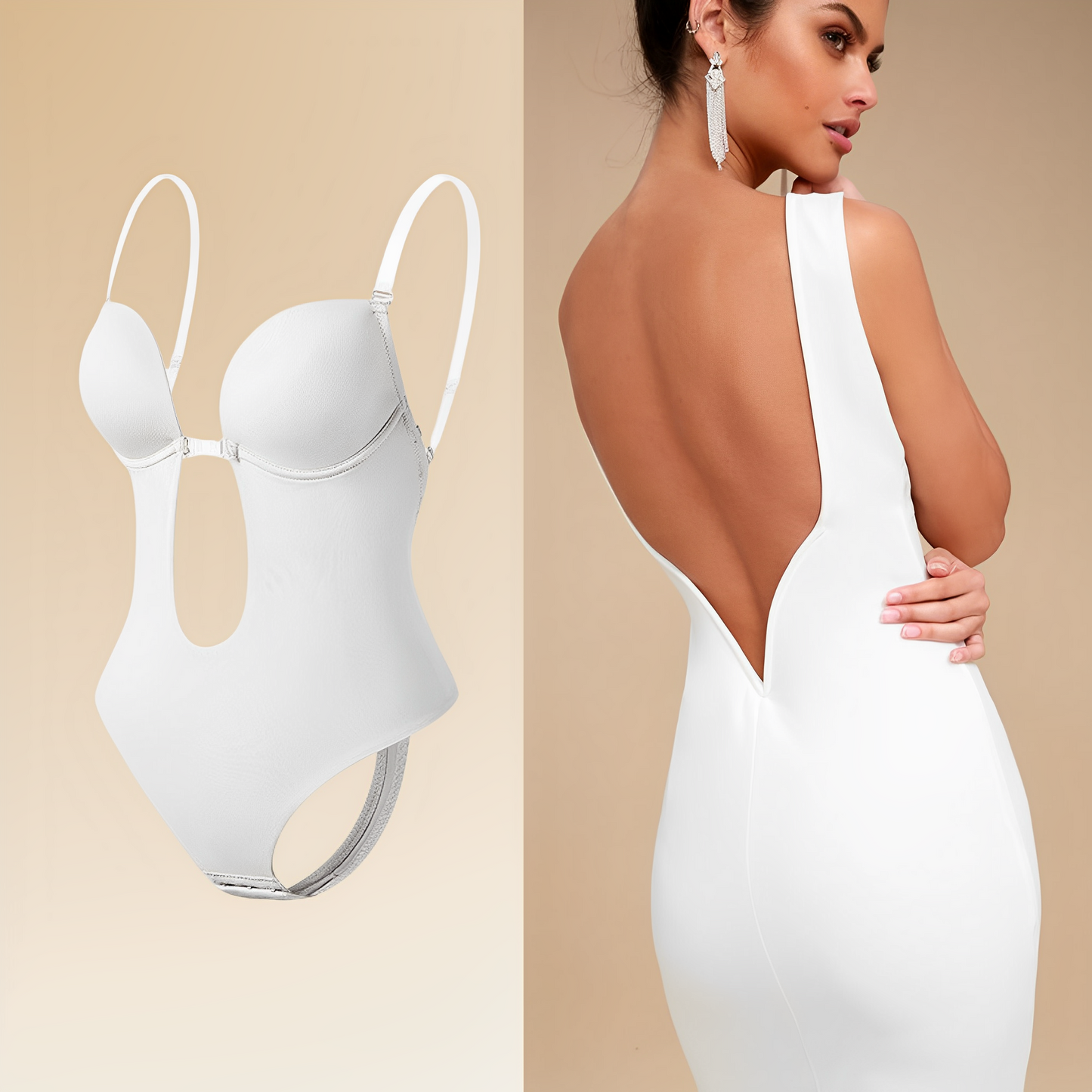 Eveloria Damen Rückenfreier Bodysuit-BH Risa