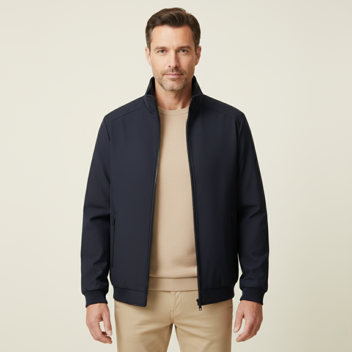 Herren Winterjacke Gepolstert Stehkragen Wärmend