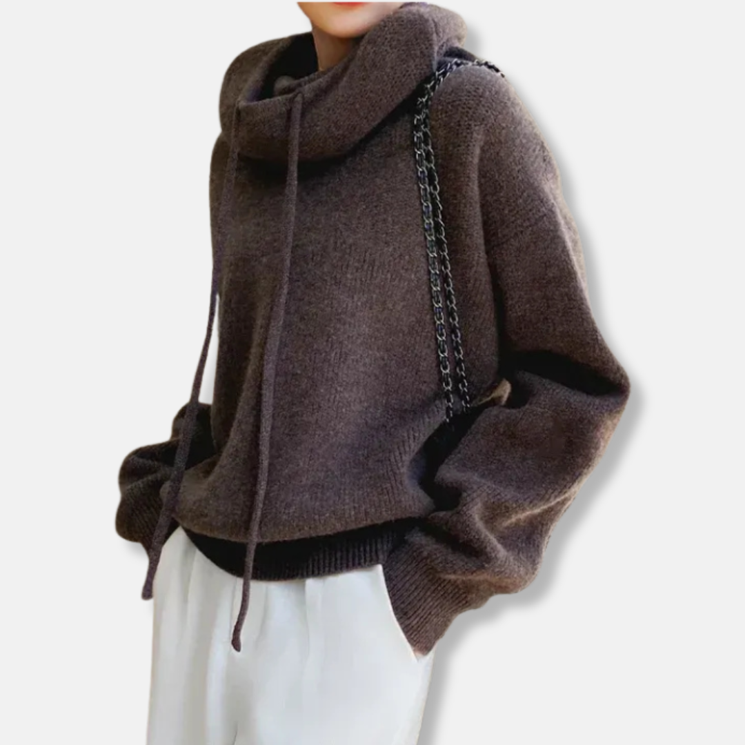 Eveloria Damen Sweatshirt Übergröße Weiches Strickmaterial Kapuze - Eveloria