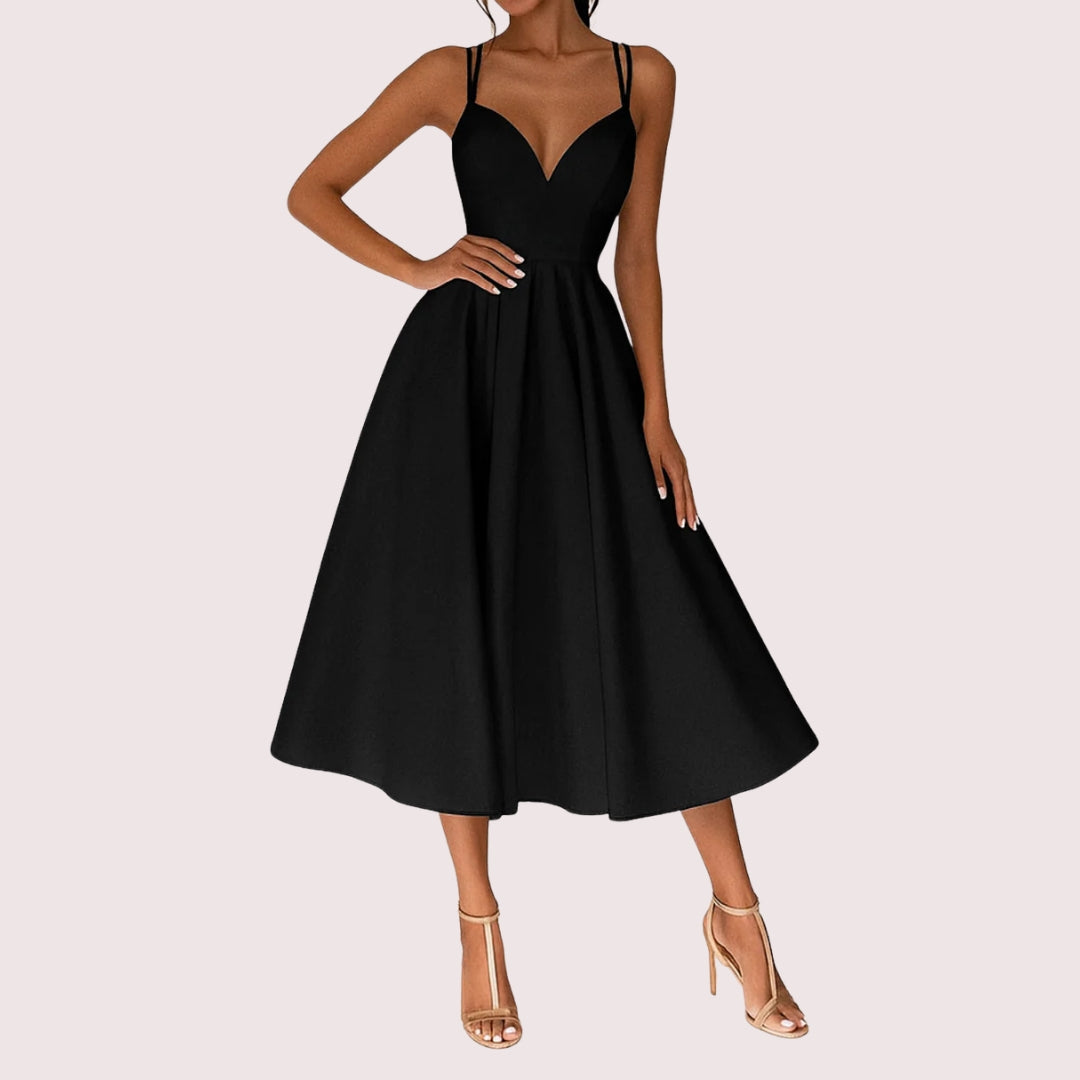Regine Damen Trägerkleid Midi für Hochzeitsgäste