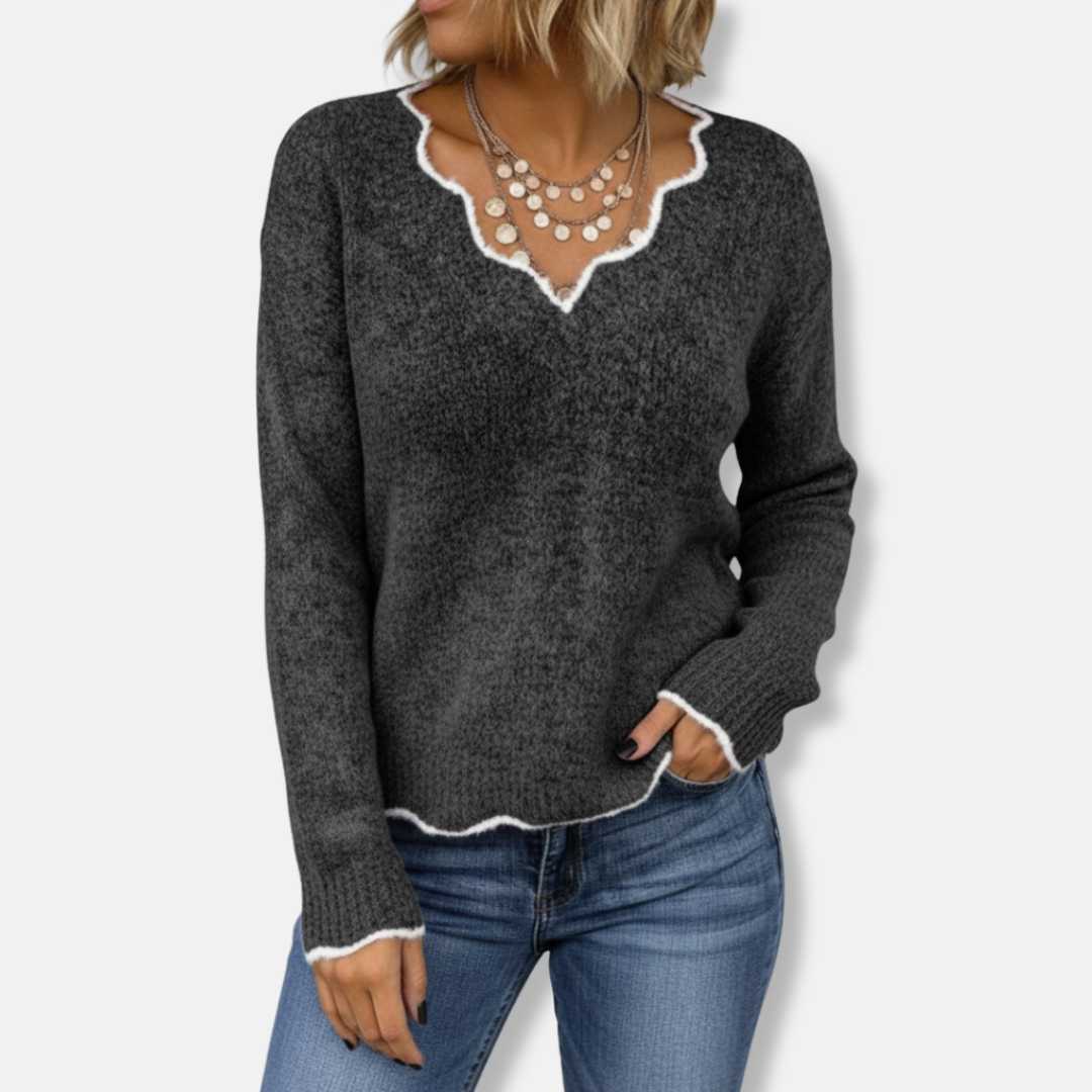 Eveloria Damen Sweatshirt Wollstrick Weich