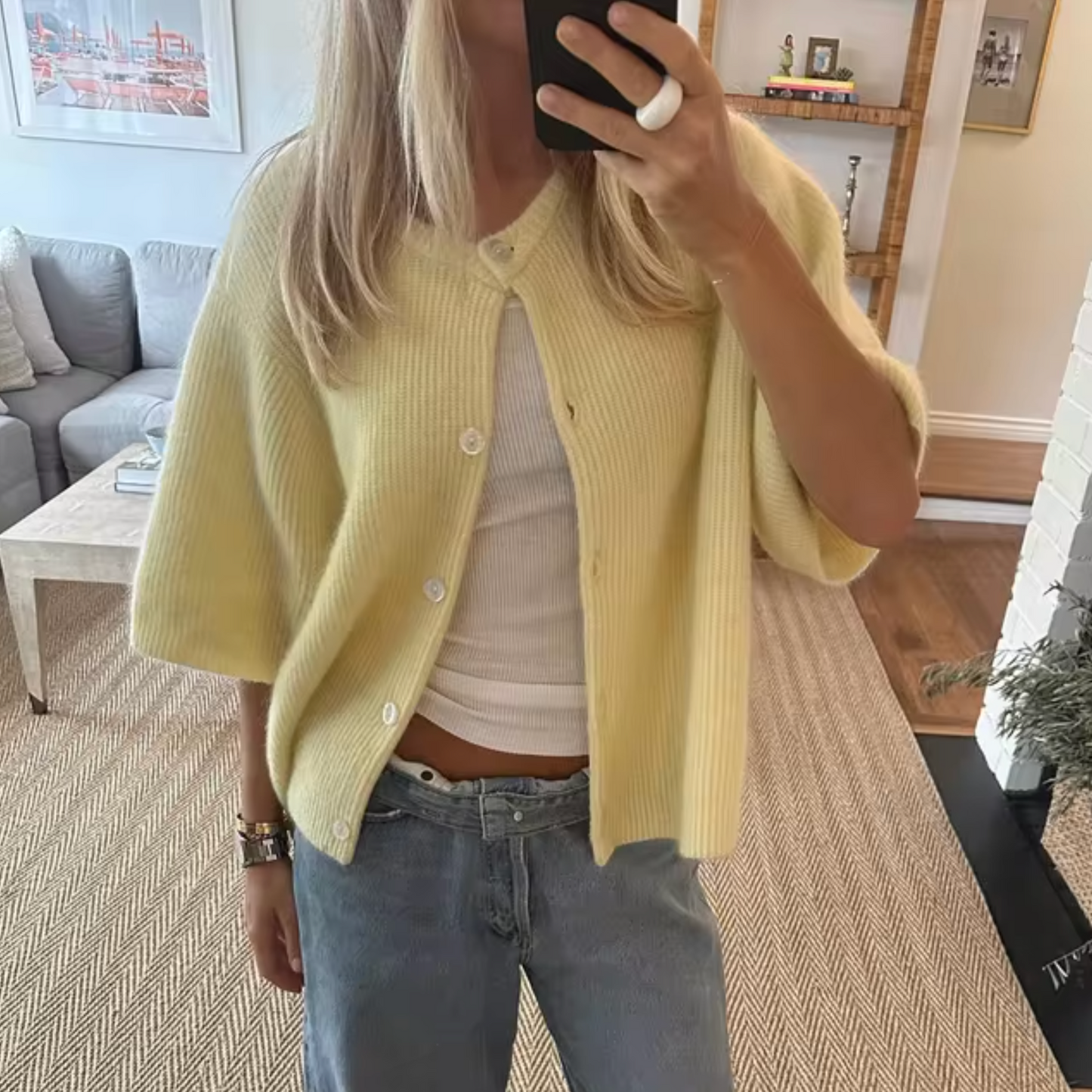 Eveloria Damen Strickcardigan Kurz Mit Knöpfen