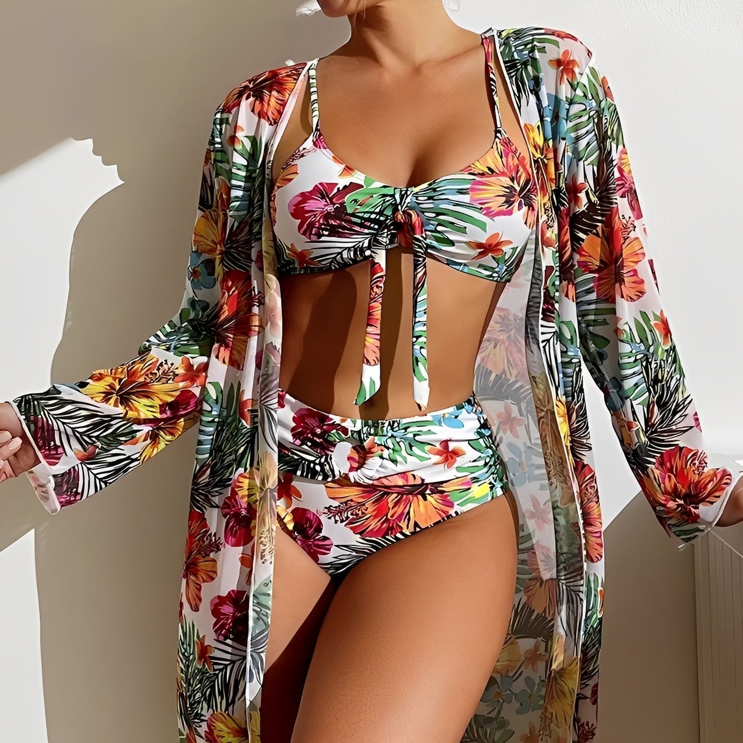 Damen High-Waist Bikini Set mit Rock Schwarz - Eveloria