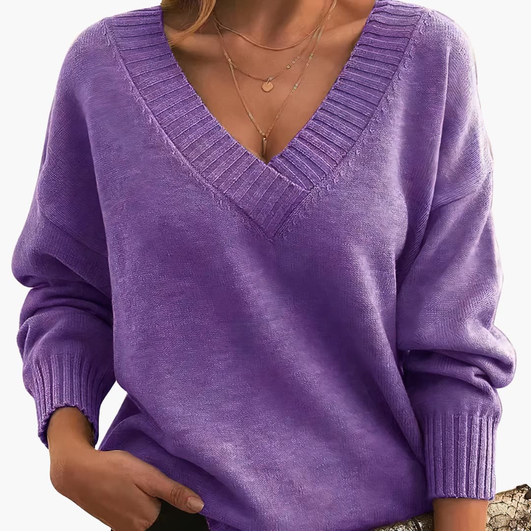 Damen Elegant Langarm-Pullover