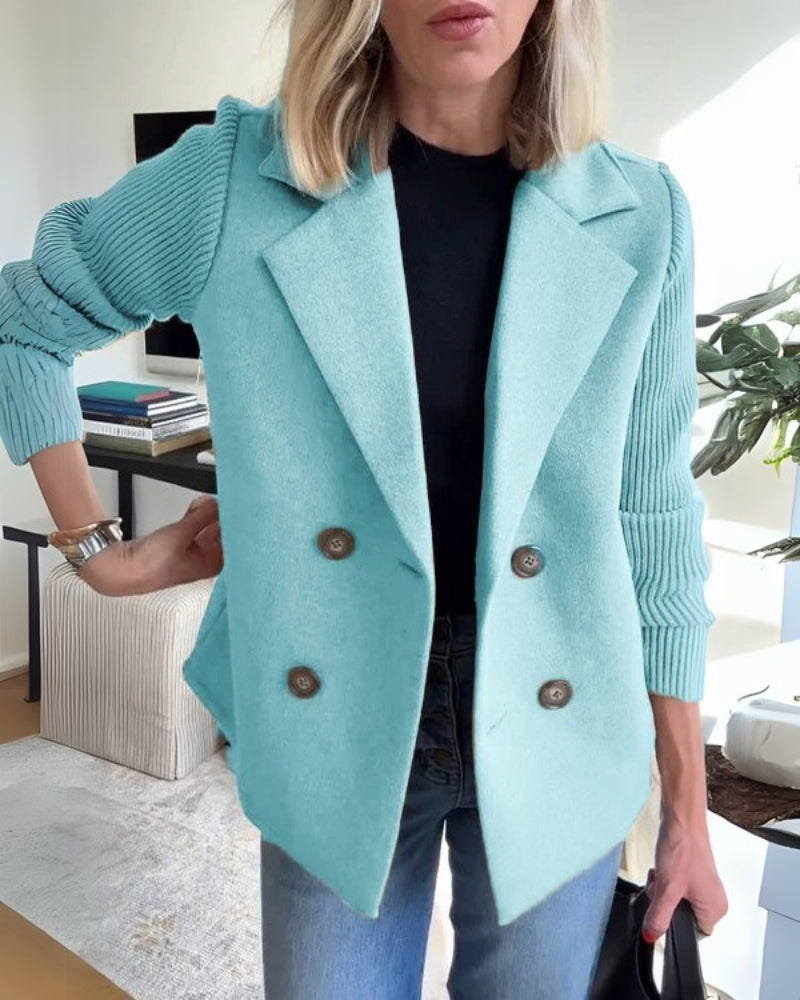 Damen Knit-Blazer-Weste Klassisches Revers Bequem