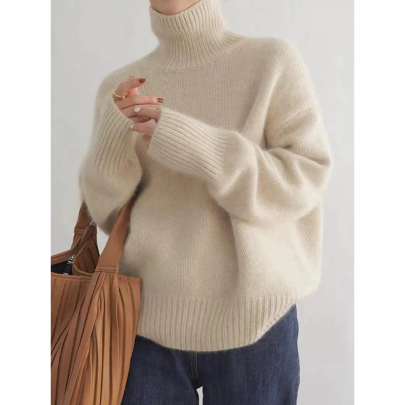 Damen Rollkragenpullover Loose Fit