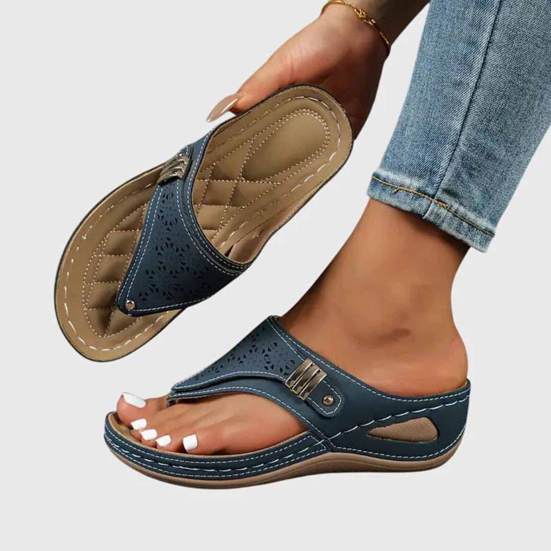 Damen Slip-On Sandalen Flache Schuhe