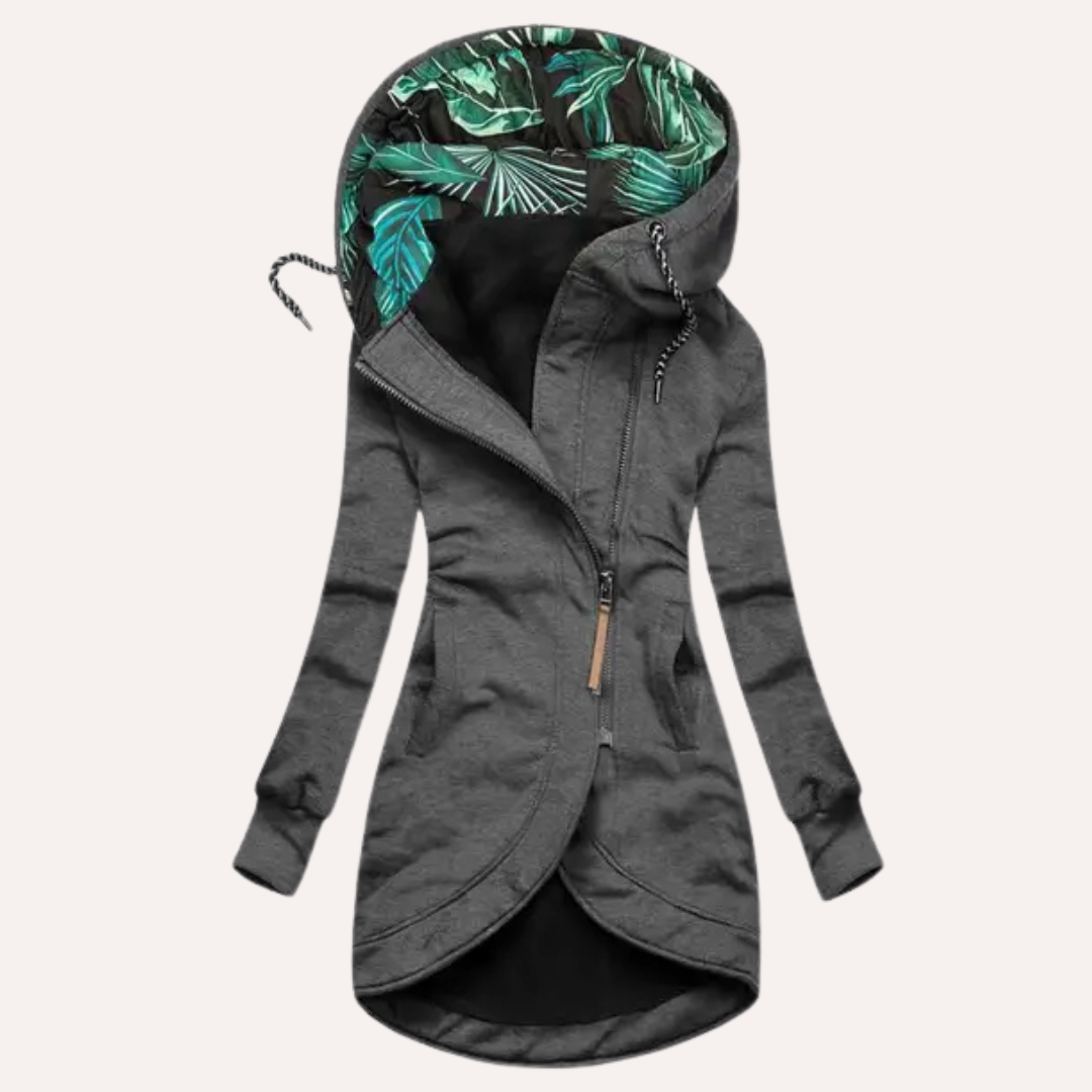 Damen Hoodie Lässig Gemusterter Kapuzenpullover