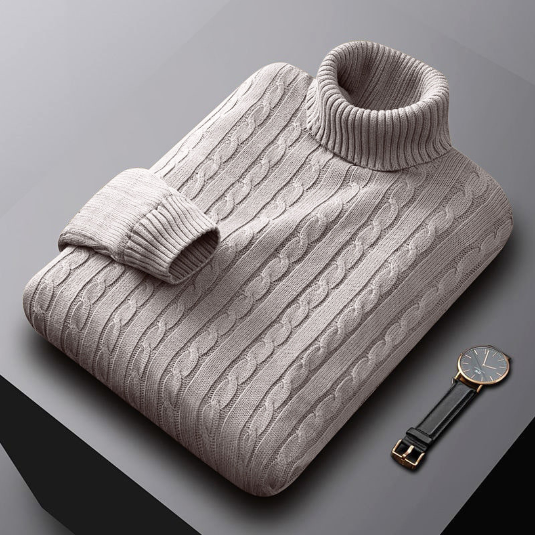 Herren Kaschmir-Pullover Rollkragen Eleganz