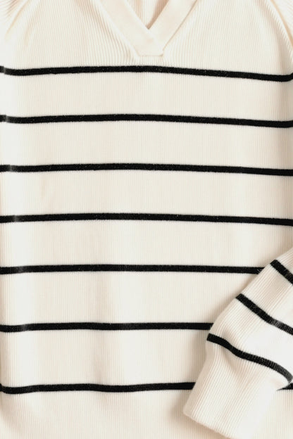 Gestreifte Herren Pullover mit Kragen