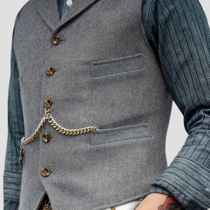 Herren Wollweste Tailored Look Anthrazit