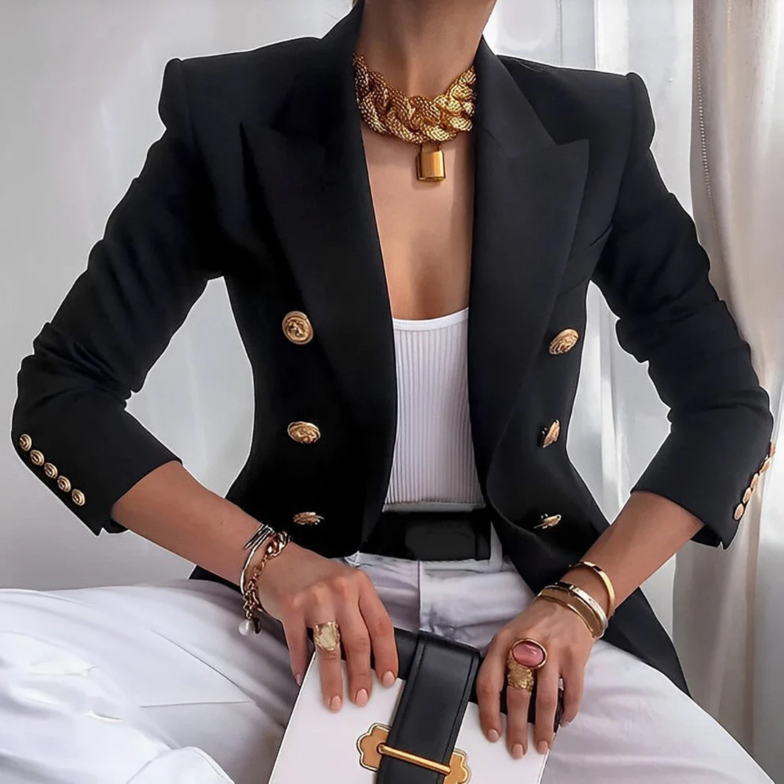 Damen Eleganter Blazer Sofistiziert - Eveloria