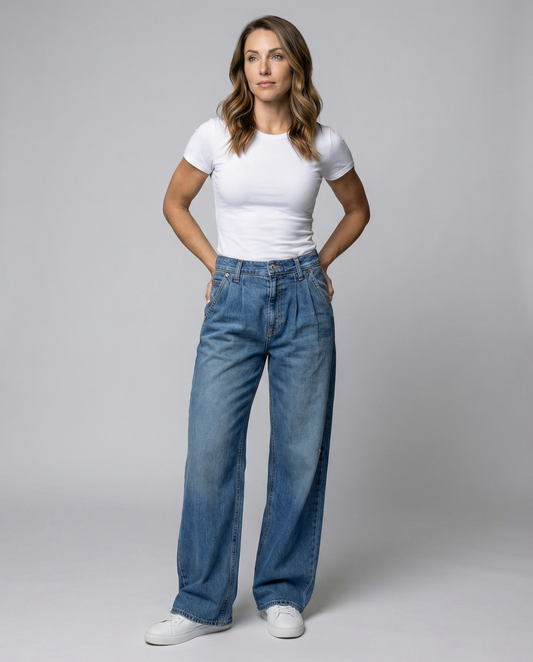 Damen Jeans Weite Bequem - Eveloria