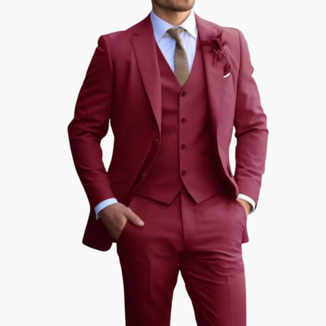 Herren Slimfit Anzug Elegant Komplett