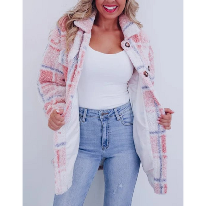 Damen Wintermantel Wolle Flauschig Warm - Eveloria