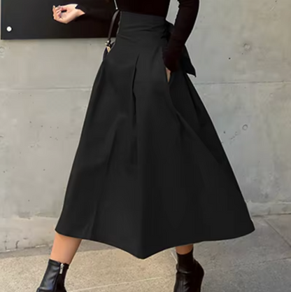 Damen Maxi Rock Schleifen Details Elegantes Design