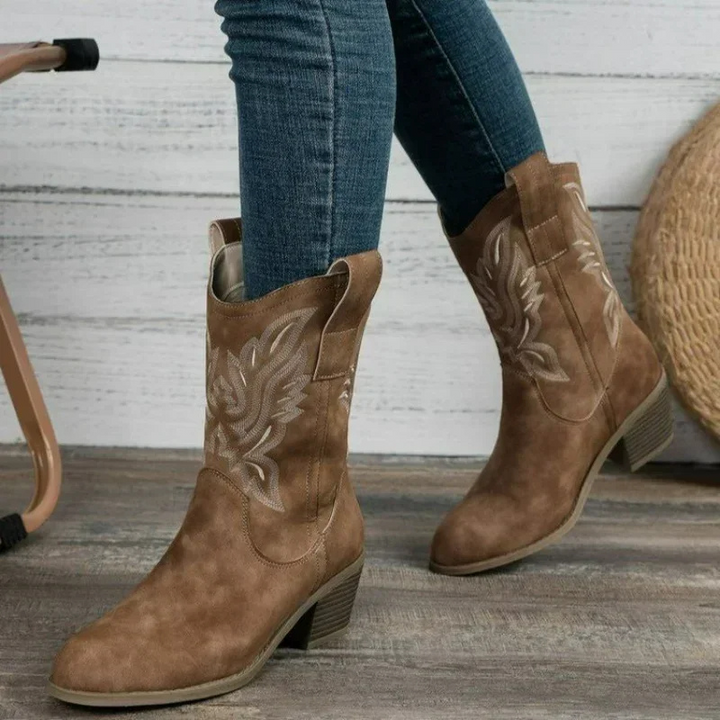 Eveloria Damen Western Cowboystiefel mit Absatz