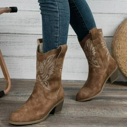 Eveloria Damen Western Cowboystiefel mit Absatz