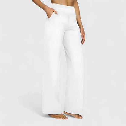 Damen Loungehose Weite Bein Stretchbund