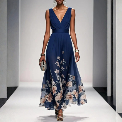 Damen Maxi Kleid Floralmuster Für Hochzeitsgäste - Eveloria