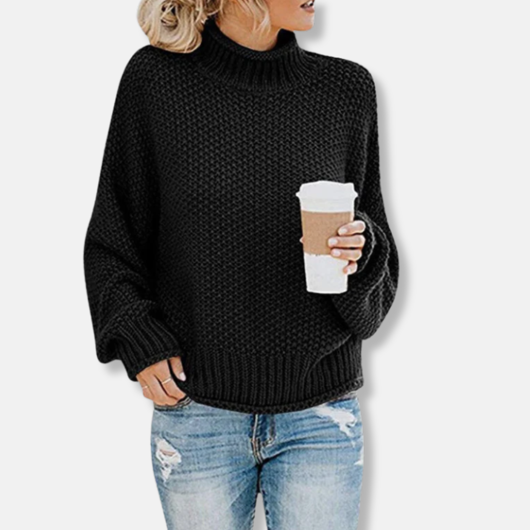 Eveloria Damen Oversized Pullover Wollmischung Grobstrick