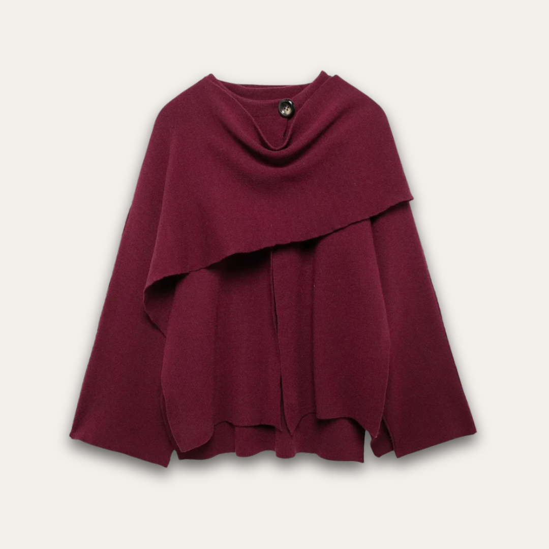 Eveloria Damen Poncho-Pullover Stilvoll