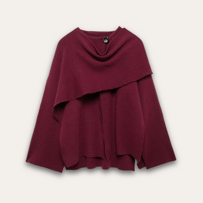 Eveloria Damen Poncho-Pullover Stilvoll