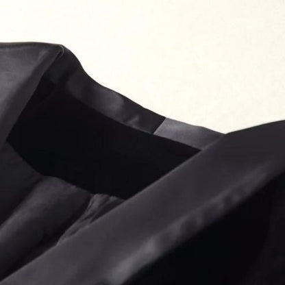 Eveloria Damen Samt Blazer mit Satin Revers