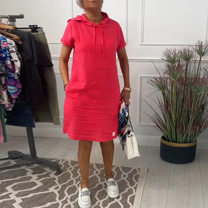 Eveloria Damen Freizeitkleid Kurzärmelig Mit Kapuze