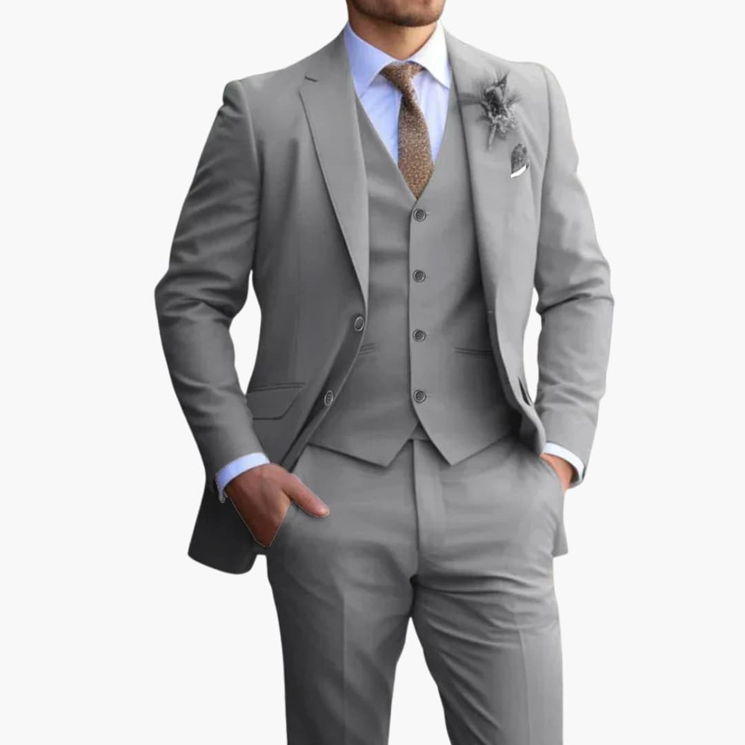 Herren Slimfit Anzug Elegant Komplett