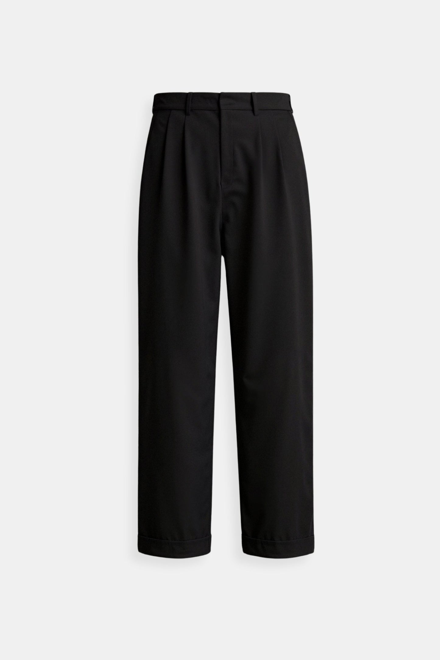 Damenhose Bundfalten Umschlag Saum