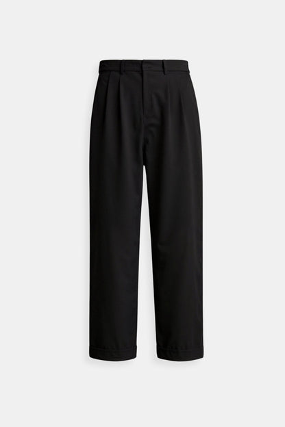 Damenhose Bundfalten Umschlag Saum
