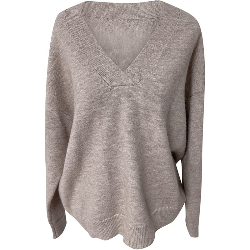 Eveloria Damen Strickpullover V-Ausschnitt - Eveloria