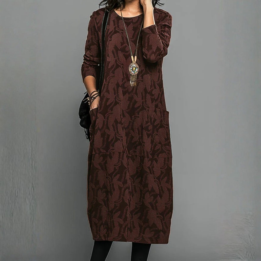 Damen Midikleid Bedruckt Hochzeitsgastkleid