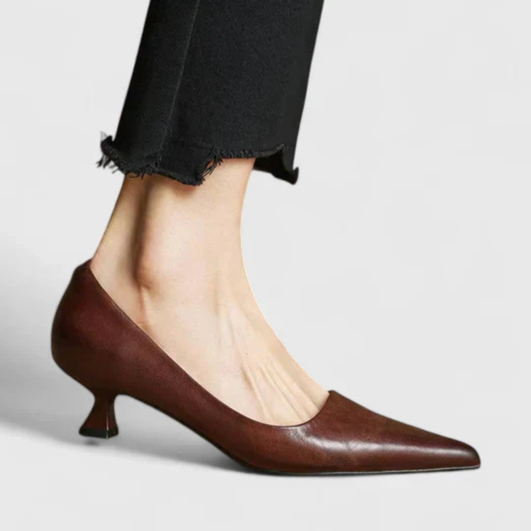 Damen Pumps Niedriger Absatz Spitze