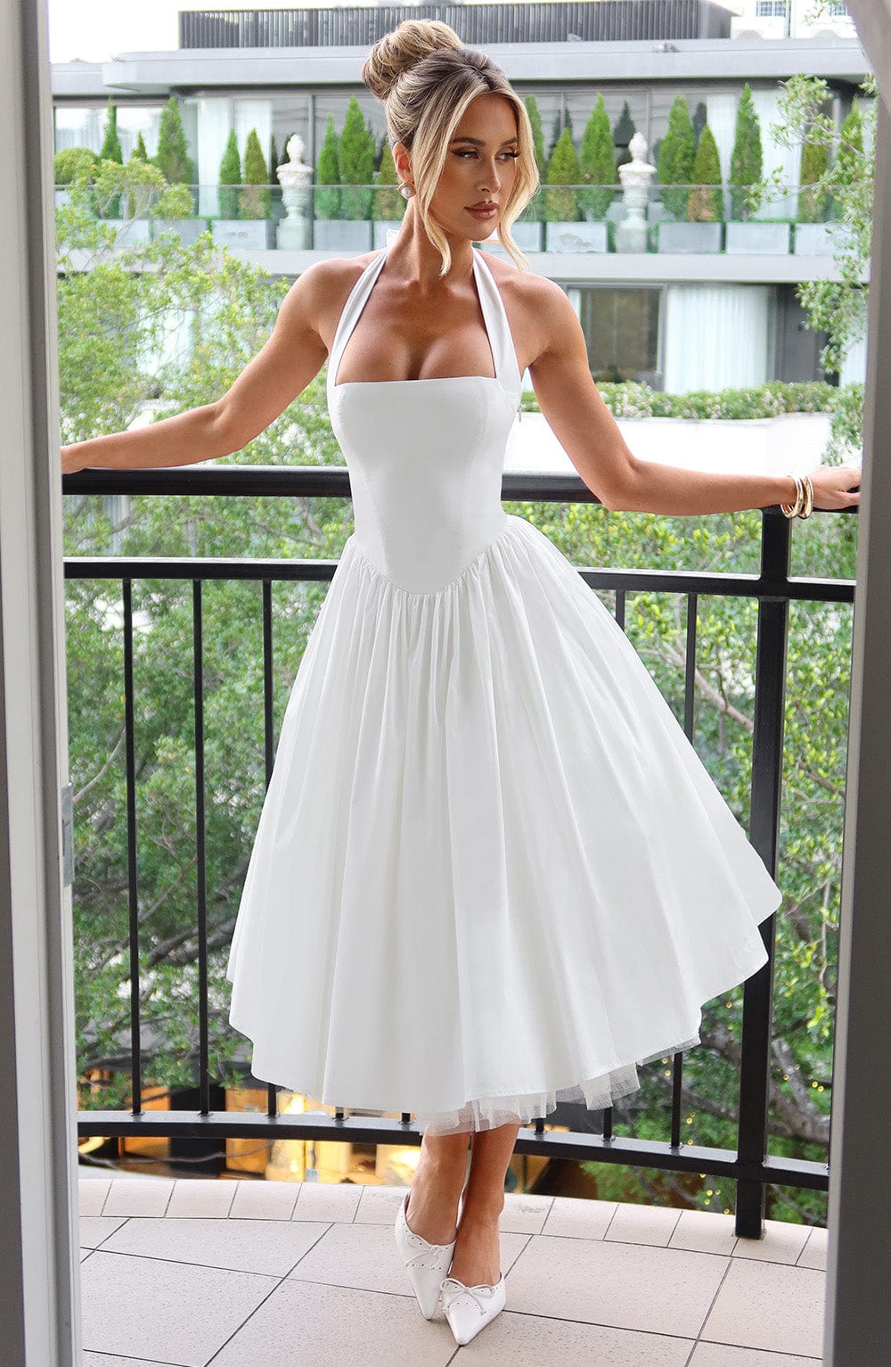 Damen Halter Midi Kleid Hochzeitsgäste Lydia