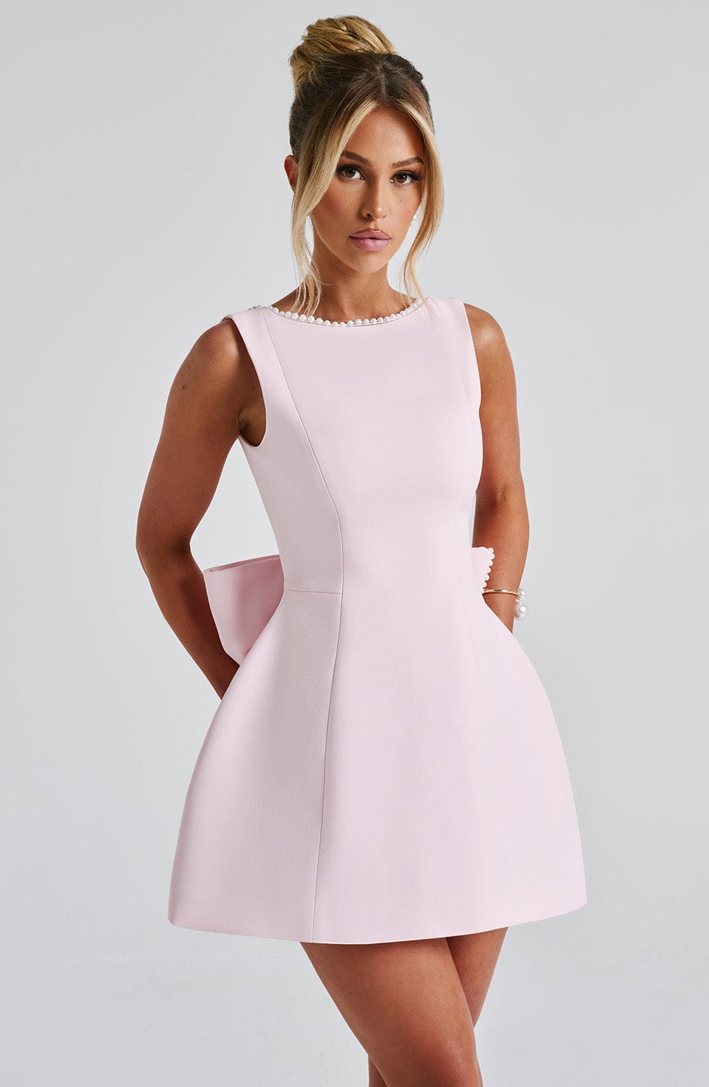Damen Strukturiertes Mini Kleid Hochzeitsgäste