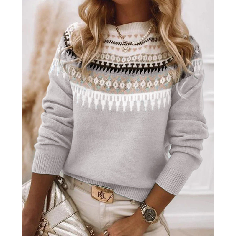 Eveloria Damen Norweger Pullover Strick Winter