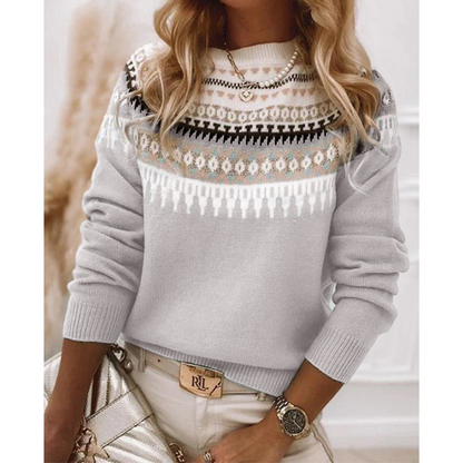 Eveloria Damen Norweger Pullover Strick Winter