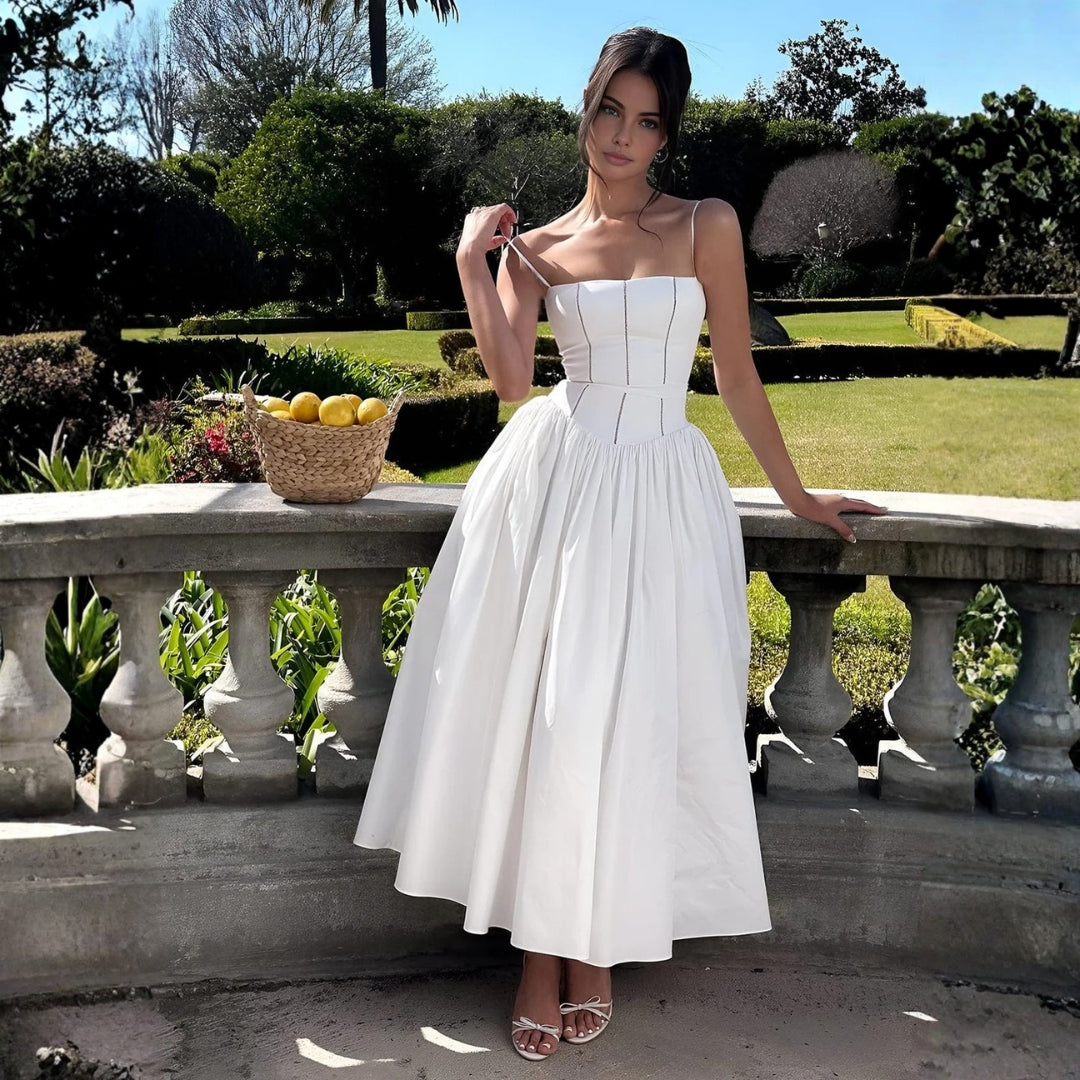 Damen Elegantes Hochzeitsgast Korsett Midikleid
