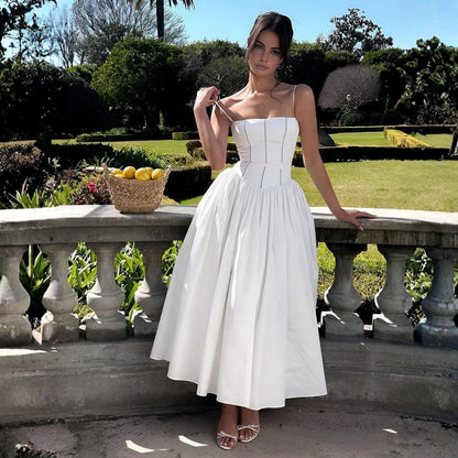 Damen Elegantes Hochzeitsgast Korsett Midikleid