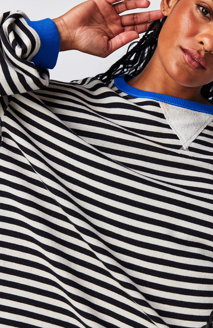 Eveloria Damen Übergroßer Pullover Gestreift Gemütlich